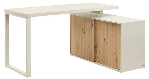 Schreibtisch LONAMI Beige - Holz teilmassiv - 110 x 76 x 140 cm