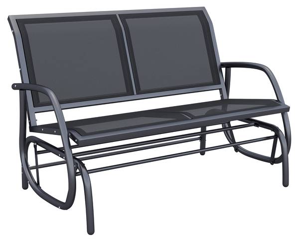 2-Sitzer Gartenbank BB3522 Schwarz - Metall - 56 x 18 x 118 cm