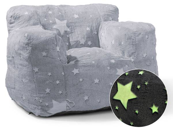 Kindersitzsack "Glow in the dark" Grau
