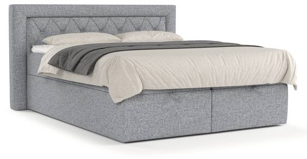 Premium Boxspringbett Jayleen Grau - Liegefläche Breite: 140 cm