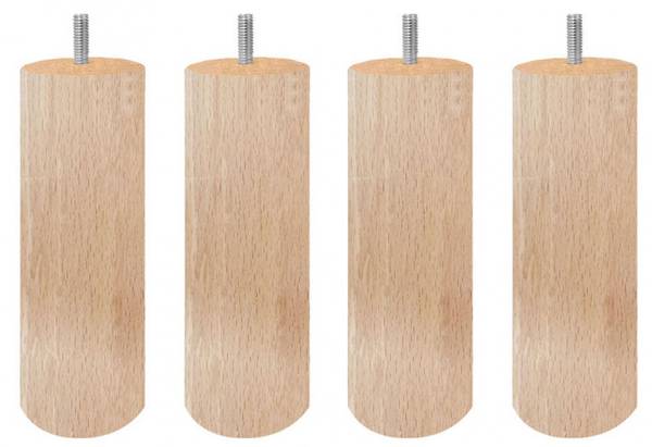 Pied de meuble PIEDS DE LIT (lot de 4) Marron - En partie en bois massif - 5 x 15 x 5 cm