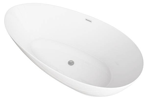 Vrijstaand bad DELIA wit - hars - 180 x 58 x 90 cm