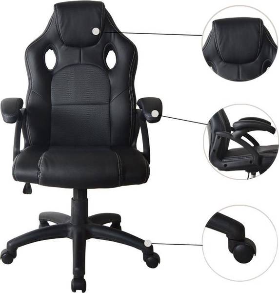 Gaming Stuhl AN2706-1_ZWART Schwarz - Stahl - 64 x 118 x 48 cm