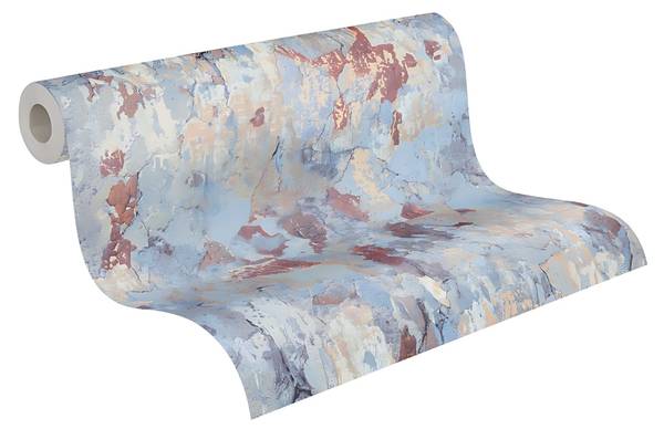 Vliestapete 379542-GU Blau - Fleece - 53 x 1005 x 1 cm