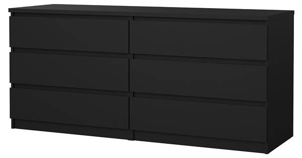Kommode Naia Schwarz - Holz teilmassiv - 154 x 68 x 50 cm