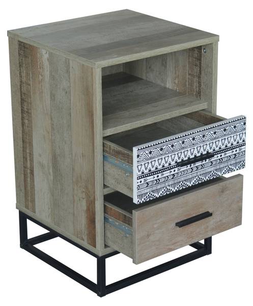 MAILBOX Nachtkommode Braun - Grau - Holzwerkstoff - 40 x 62 x 38 cm