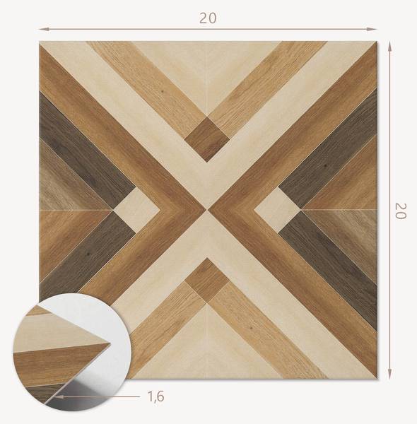 Vinylfliese KaroGeom 20er-Set 20 x 20 cm