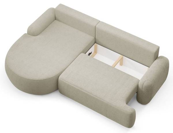 Hoekbank CLEO beige - polyester - 264 x 89 x 172 cm