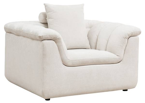 Sessel mit gerader Rückenlehne CAZOCHA Weiß - Textil - 115 x 68 x 101 cm