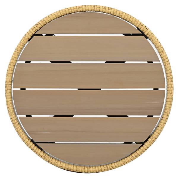 Balkonset Emilia (5-teilig) Beige - Holzwerkstoff - Metall - Polyrattan