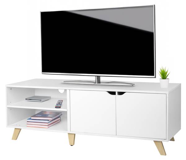 TV Lowboard 6 Fächer Weiß