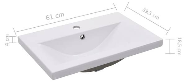 Meubles de bain 3007823 Blanc - Bois manufacturé - Matière plastique - 60 x 46 x 38 cm