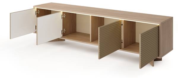 TV-Schrank Lido I Braun - Holzwerkstoff - 204 x 55 x 40 cm