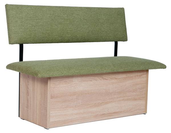 Eckbank mit Truhe Tisch II (4er Set) Grün - Eiche Dekor