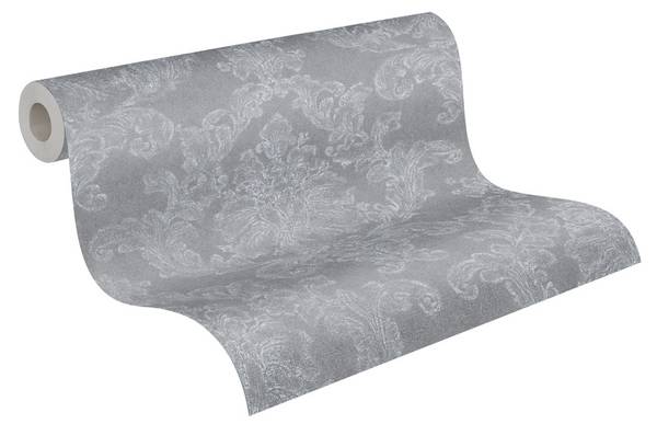 Vliestapete 4029 Barock Optik modern Grau - Weiß - Fleece - 53 x 1005 x 1 cm