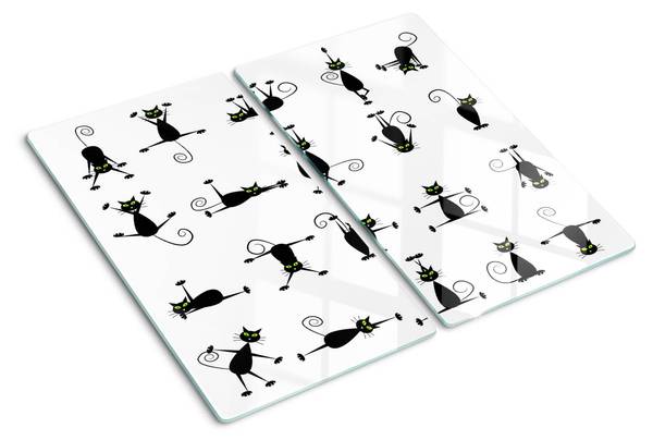 Schneidebrett Kittig 2er Set Schwarz - Glas - 52 x 1 x 30 cm