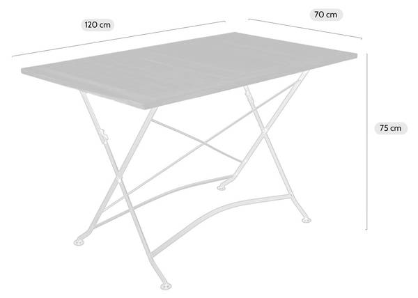 Klappbarer Gartentisch Toscana Braun - Akazie - Stahl - 70 x 75 x 120 cm