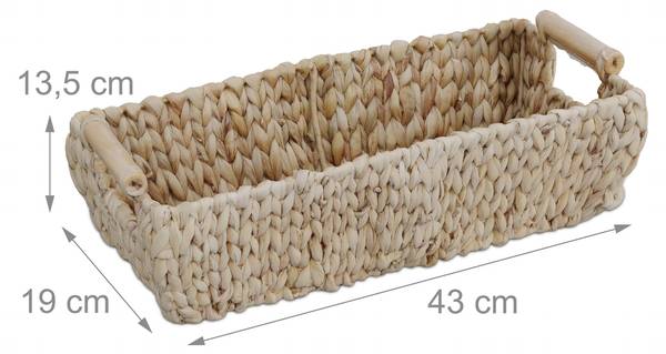 Aufbewahrungskorb aus Wasserhyazinthe Braun - Eisen - 43 x 14 x 19 cm