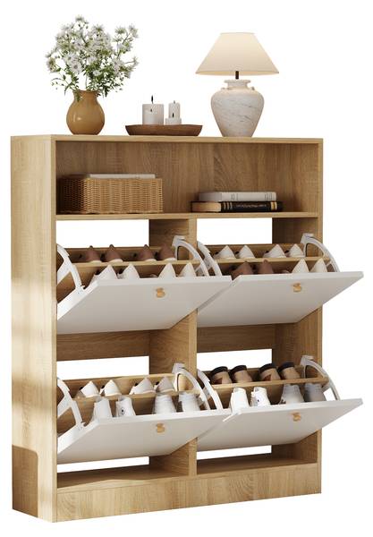 Schuhkipper NaturWoody Ⅲ Braun - Holzwerkstoff - 90 x 105 x 24 cm