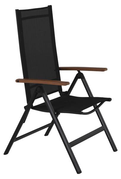 Gartenstuhl Lamira 2er Set Schwarz - Metall - 57 x 110 x 68 cm