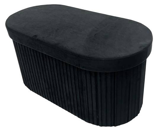 Polsterbank ÉLAN Schwarz - Samt - 78 x 38 x 38 cm