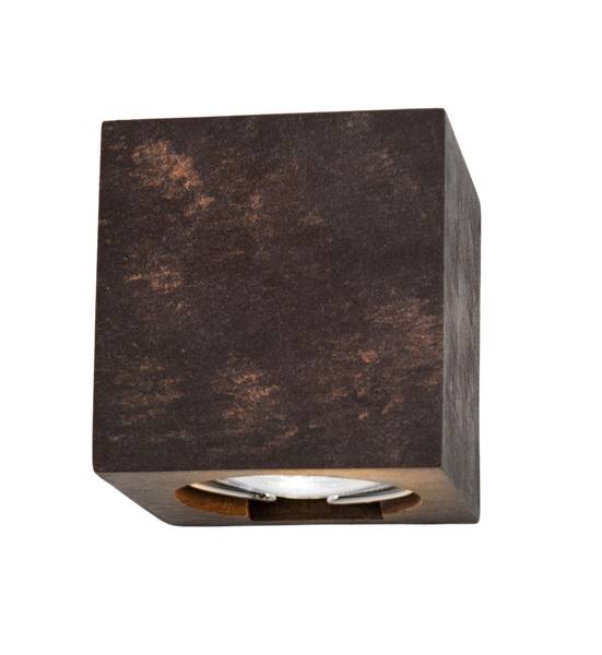 Wandleuchte CUBE Braun - Keramik - 7 x 8 x 7 cm