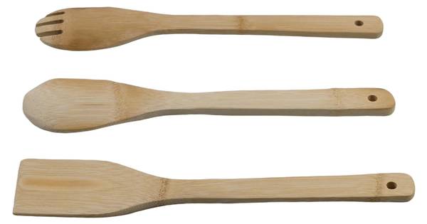 Küchenhelferset WOODY Beige - Holz teilmassiv - 6 x 1 x 30 cm