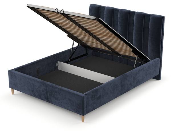 Polsterbett LOOM mit Stauraum Lotta Marineblau - Liegefläche Breite: 160 cm