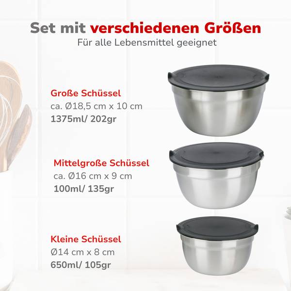 Schüssel MEALKO1469001 Grau - Metall - 18 x 11 x 18 cm