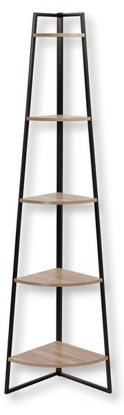 Eckregal LEXIE Schwarz - Holzwerkstoff - 36 x 180 x 36 cm