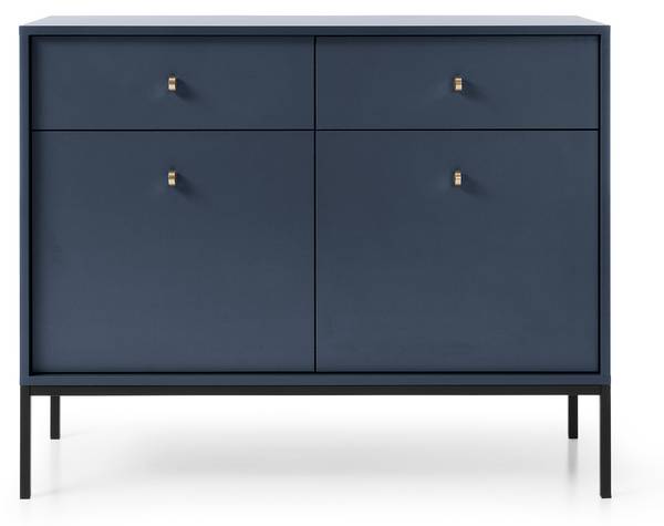 Kommode MONO 103x39x83 Schwarz - Blau - Stahl - ABS - Melamin - 103 x 83 x 39 cm
