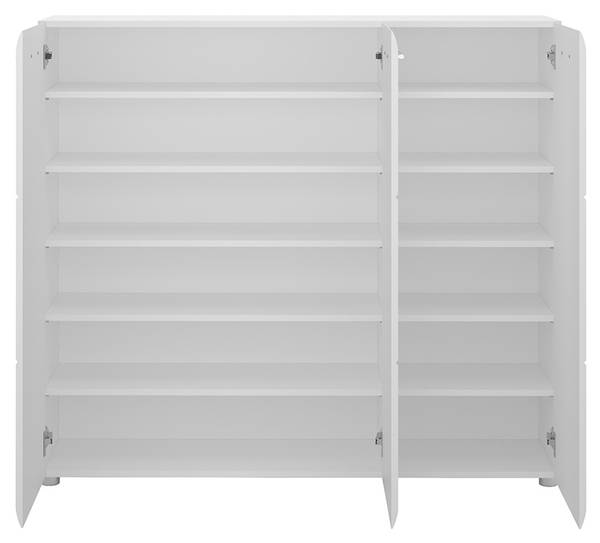 Schuhschrank MALABO-129-3 Weiß - Holzwerkstoff - 135 x 120 x 36 cm