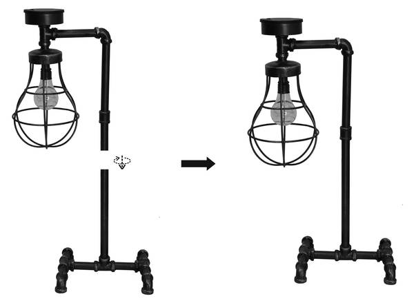 Solar-Stehlampe TURIN Braun - Metall - 22 x 59 x 33 cm