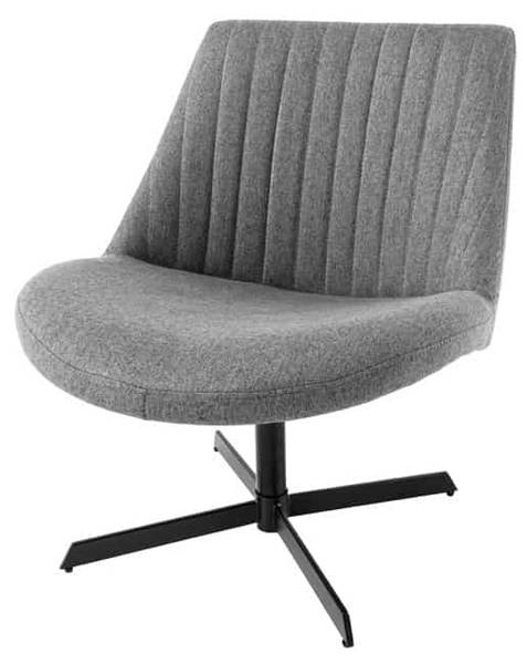 Sessel LOUNGER Grau - Strukturstoff - Polyester - Stahl - 62 x 77 x 75 cm