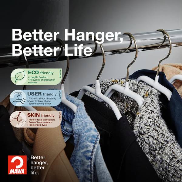 Kleiderbügel Silhouette 10er-Set Weiß - Tiefe: 36 cm - Anzahl Teile im Set: 10