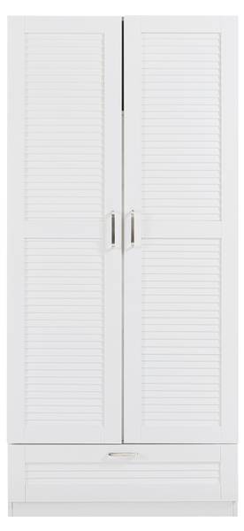 Kleiderschrank Finning Weiß - 2 Türen - 3