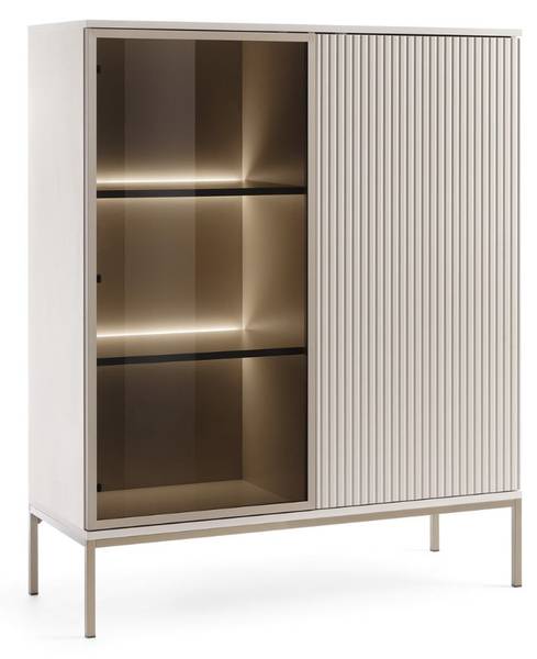 Vitrinenschrank DEO Beige - ABS - 104 x 126 x 39 cm