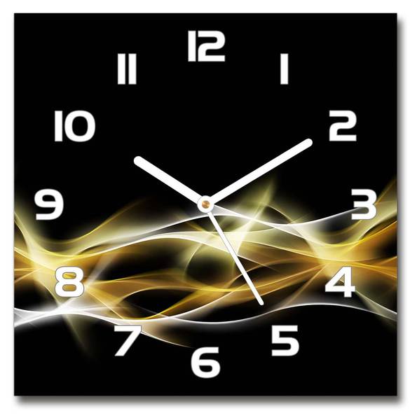 Wanduhr Abstraktion des Lichts Weiß - Glas - 30 x 30 x 1 cm