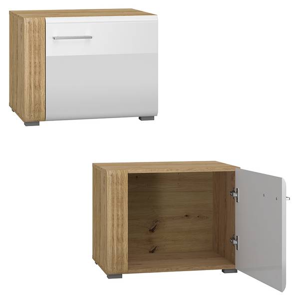 Wohnwand AKRON-131-9 Weiß - Holzwerkstoff - 436 x 143 x 42 cm
