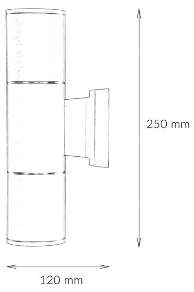 Wandleuchte TREASA Schwarz - Glas - Metall - 12 x 25 x 12 cm