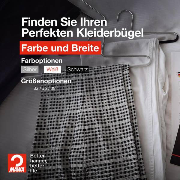 Hosenbügel KH U 10er-Set Silber