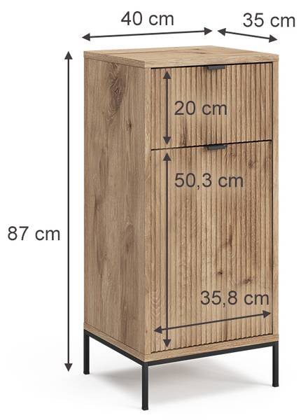 Badschrank Eliza 49513 Eiche Wotan Dekor - Eiche Sonoma Dekor