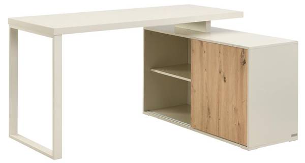 Schreibtisch LONAMI Beige - Holz teilmassiv - 110 x 76 x 140 cm