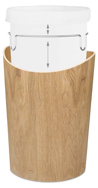 Papierkorb in Holzoptik 9 l Hellbraun - Silber