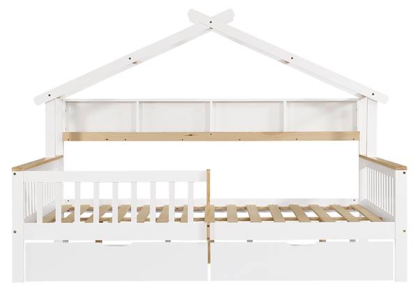 Kinderbett WoodyZoom Ⅰ Weiß - Holzwerkstoff - Massivholz - 147 x 152 x 219 cm