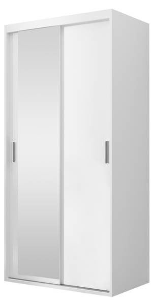 Schwebetürenschrank Rejat 100 Weiß - Holzwerkstoff - 100 x 205 x 60 cm