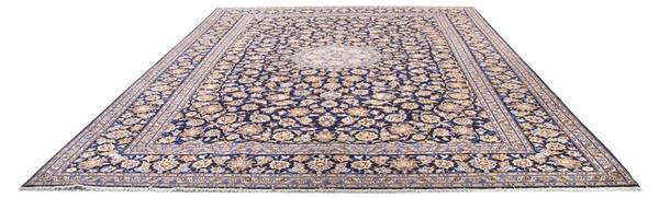 Orientteppich Oriental Blau - Naturfaser - 318 x 1 x 420 cm