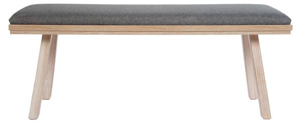 Sitzbank gepolstert Die Zeitlose Grau - Eiche Hell