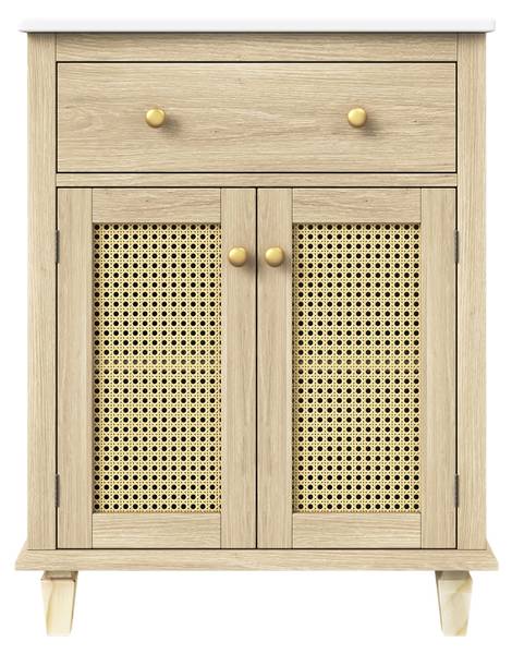 Badezimmerschrank RATT283 Ⅲ Braun - Holzwerkstoff - 47 x 87 x 61 cm