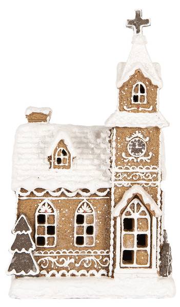 Lebkuchenhaus mit LED Aalen Braun - Kunststoff - 12 x 23 x 14 cm